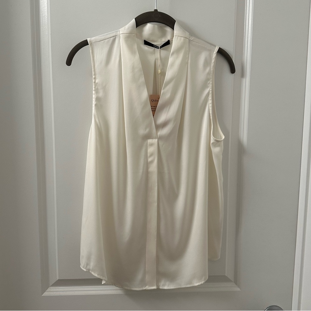 Quince Washable Stretch Silk Sleeveless Blouse NWT